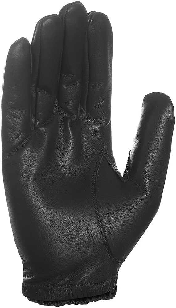 Harssidanzar Herren dünne ungefütterte Lederpolizeihandschuhe GM031EU L Schwarz, L Schwarz