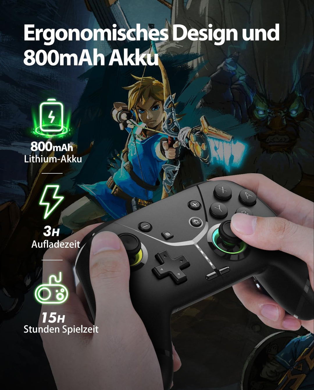Switch Controller, Game Controller, Switch Pro Gamepad, 4 Vibrationsmodi, 3 Turbo-Modi, kompatibel i