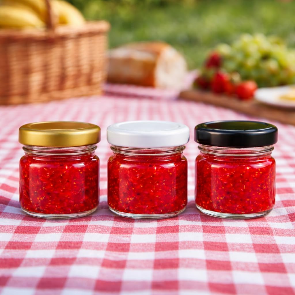 made in home - Mini Gläser 40 ml, Einmachglas, Gewürzgläser mit Schraubdeckel, Sturzglas, Probierglä