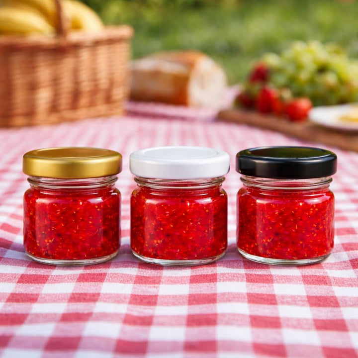made in home - Mini Gläser 40 ml, Einmachglas, Gewürzgläser mit Schraubdeckel, Sturzglas, Probierglä