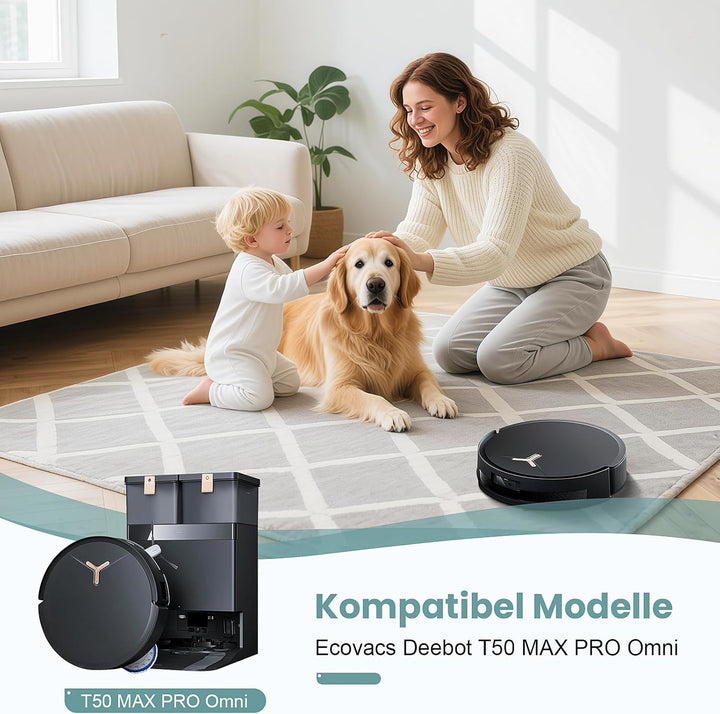 24 Stück Zubehör für Ecovacs Deebot T50 MAX PRO Omni/MAX PRO Omni Gen2 Saugroboter, Ersatzteile mit