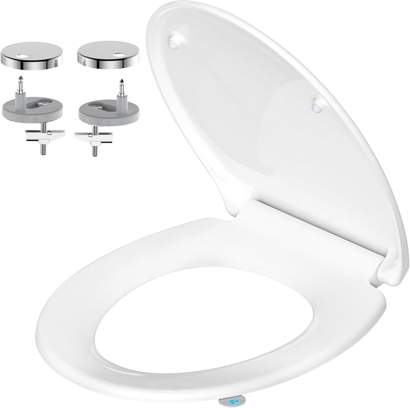 WC Sitz mit Absenkautomatik O-Form, YEAUPE PRO Toilettendeckel mit Puller Lid, Toilettensitz mit Qui