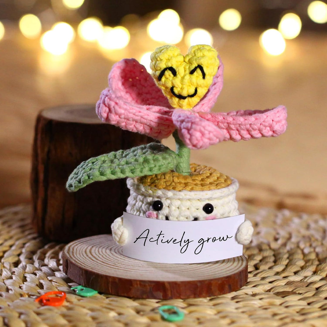 CrochetBox Komplettes Häkelset für Anfänger, Tulpen in Töpfen Häkelset, Video-Tutorial einbeziehen,