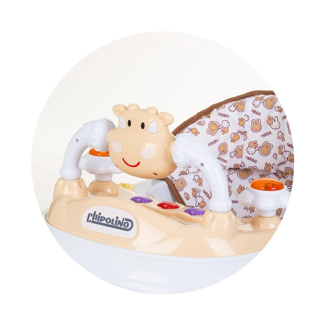 Chipolino Lauflernhilfe Little Cow Räder Stopper Höhenverstellbar Musik Licht braun, braun