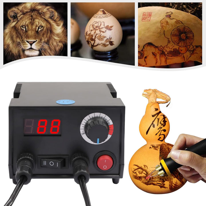 Pyrographie Maschine Brandmalerei Brandmalstation Holzbrenner Brandmalgerät 60W 220V für Kürbisse Br