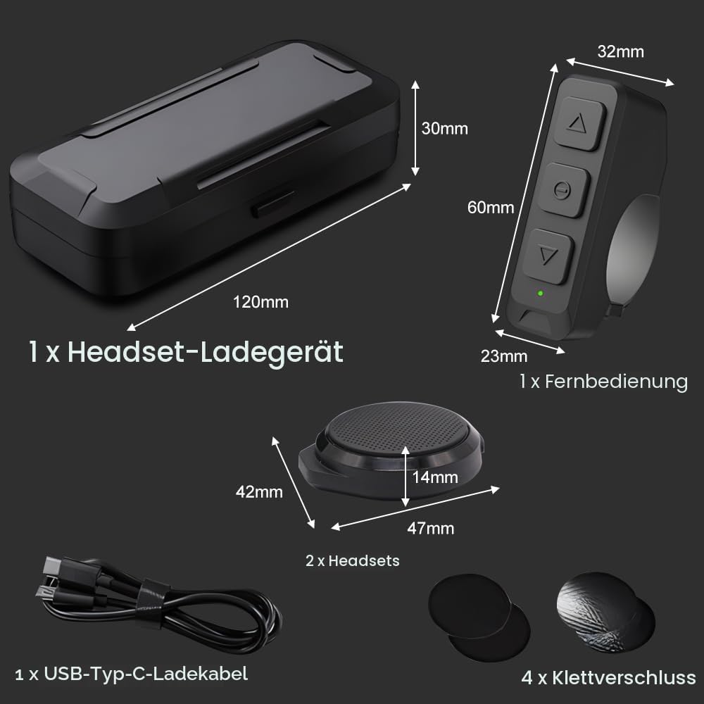 OBEST Motorradhelm-Headset, Bluetooth-Lautsprecher, kabellose Installation mit Fernbedienung, BT5.3