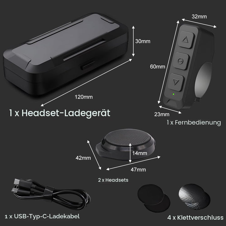 OBEST Motorradhelm-Headset, Bluetooth-Lautsprecher, kabellose Installation mit Fernbedienung, BT5.3
