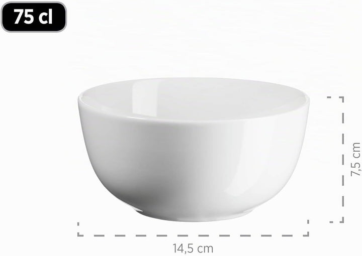 MÄSER 993650 Barca Frühstücks-Geschirr für 6 Personen, 18-tlg. Set, Porzellan, Weiss Frühstück-Set 1