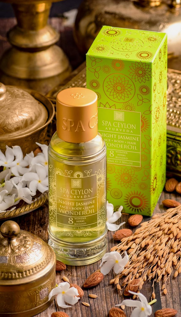 SPA CEYLON Night Jasmine Wonder Oil, 100 ml – ayurvedisches Pflegeöl mit Jasmin, intensiv nährend &amp;