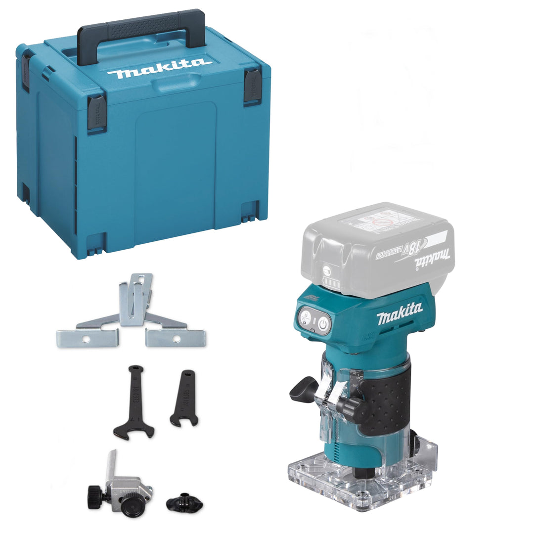 Makita DRT52ZJ Kantenfräse, 18 V, Ø 6 mm (Solo) aus Makpac