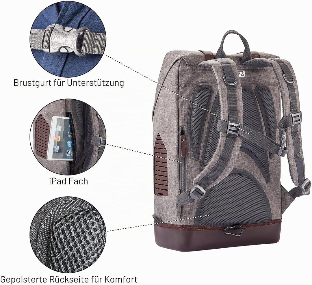 Kurgo Rucksack, Mit speziellem Hundefach, Atmungsaktives Netz und Wasserfester Boden, Für Haustiere