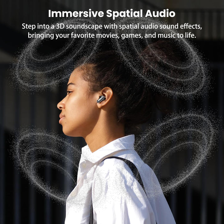 TOZO NC20 Bluetooth-Kopfhörer 6.0,6 Mics & ENC AI für kristallklare Anrufe,LDAC Hi-Res Audio,IPX8,Ve