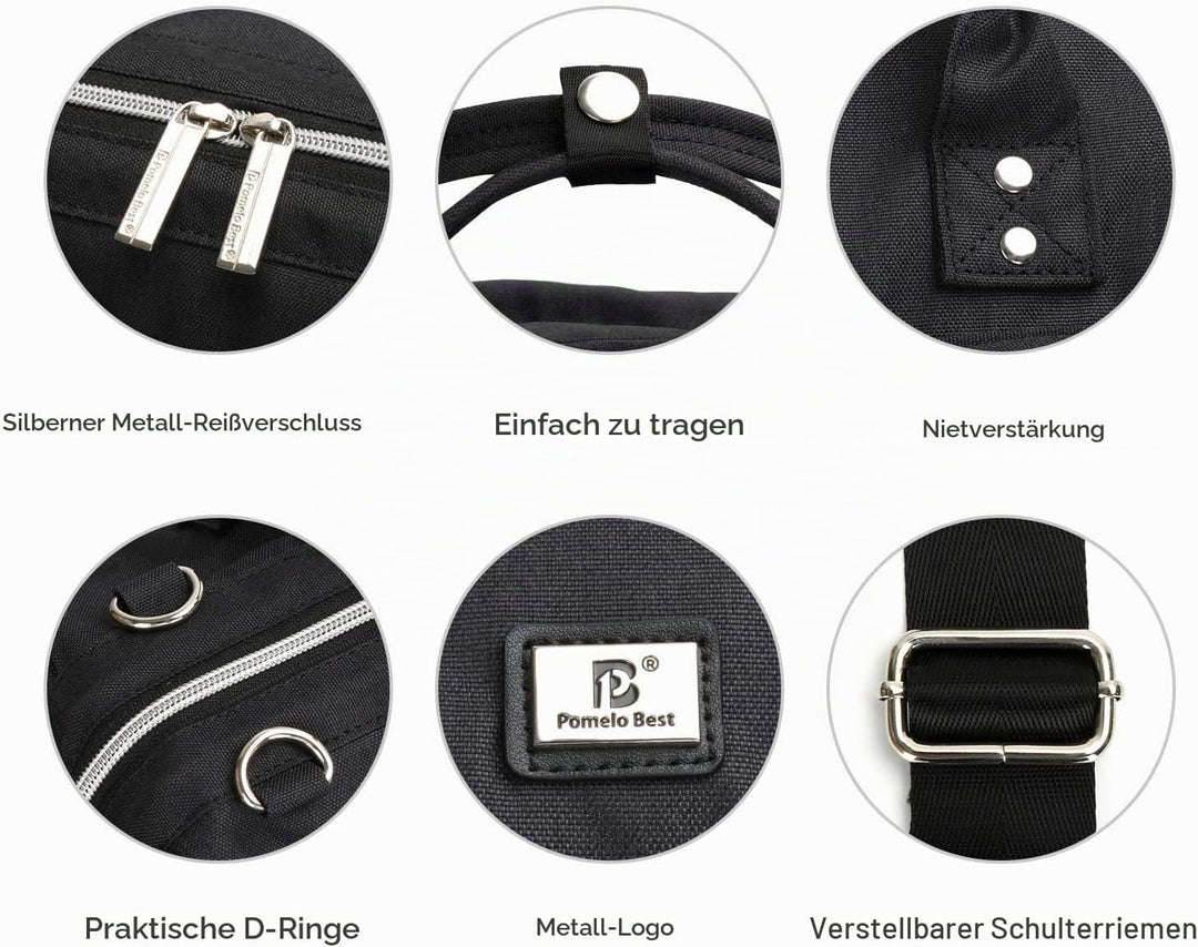 Pomelo Best Wickeltasche mit wasserdicher Wickelunterlage und 2 Kinderwagen Haken verstellbare Schul