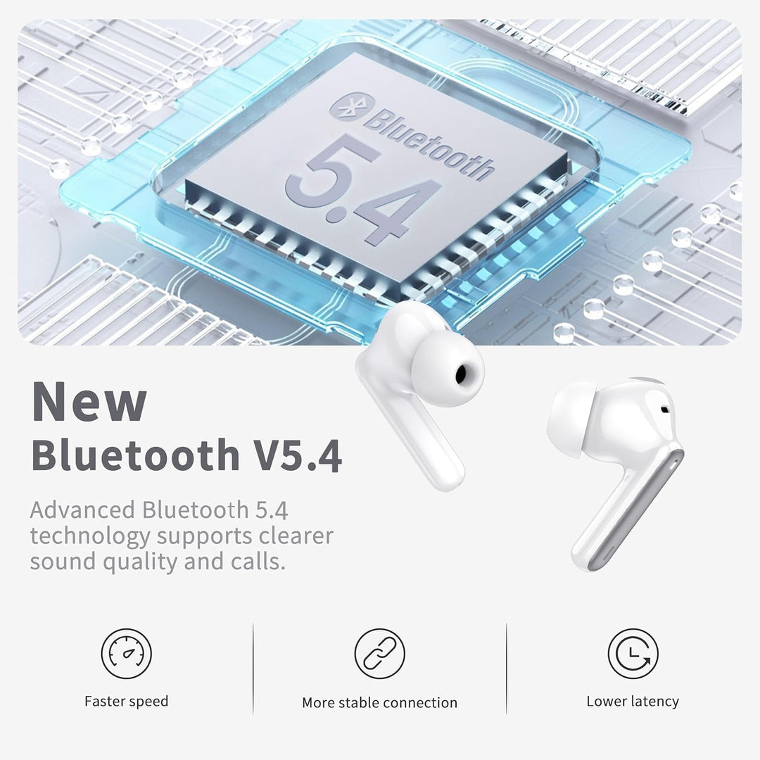 Bluetooth Kopfhörer, 2026 Kopfhörer Kabellos Bluetooth 5.4 mit 4 ENC Noise Cancelling Mics, 3D Tiefe