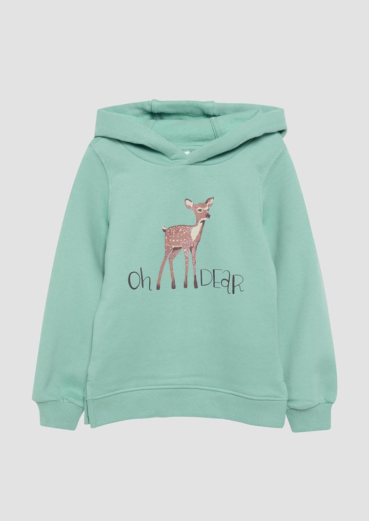 s.Oliver Wärmendes Kapuzen-Sweatshirt mit Glitzerprint 92-98 Helles Türkis, 92-98 Helles T&#xFC;rkis