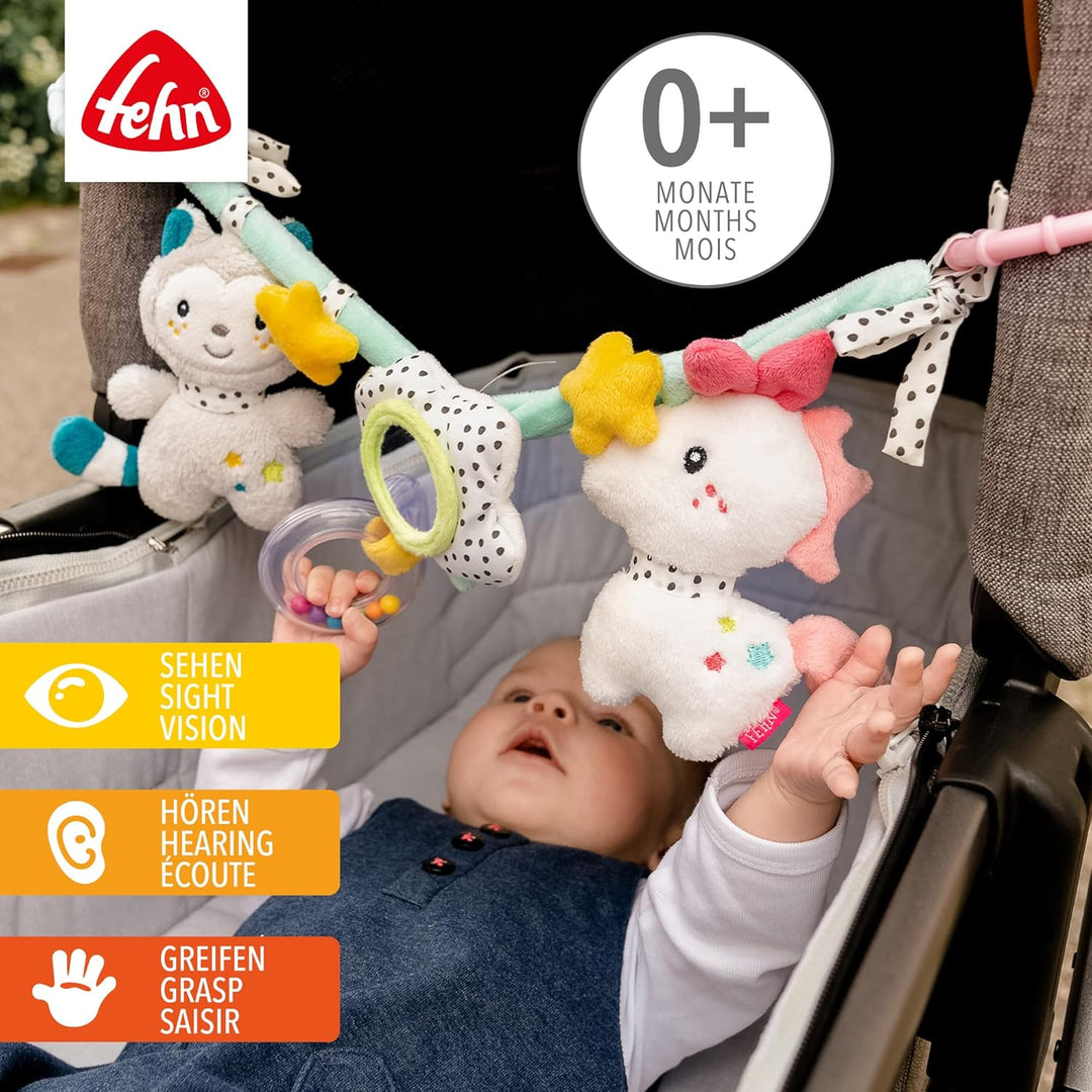 Fehn Kinderwagenkette Spielzeug Aiko & Yuki – Baby Mobile Kette mit niedlichen Figuren zum Aufhängen