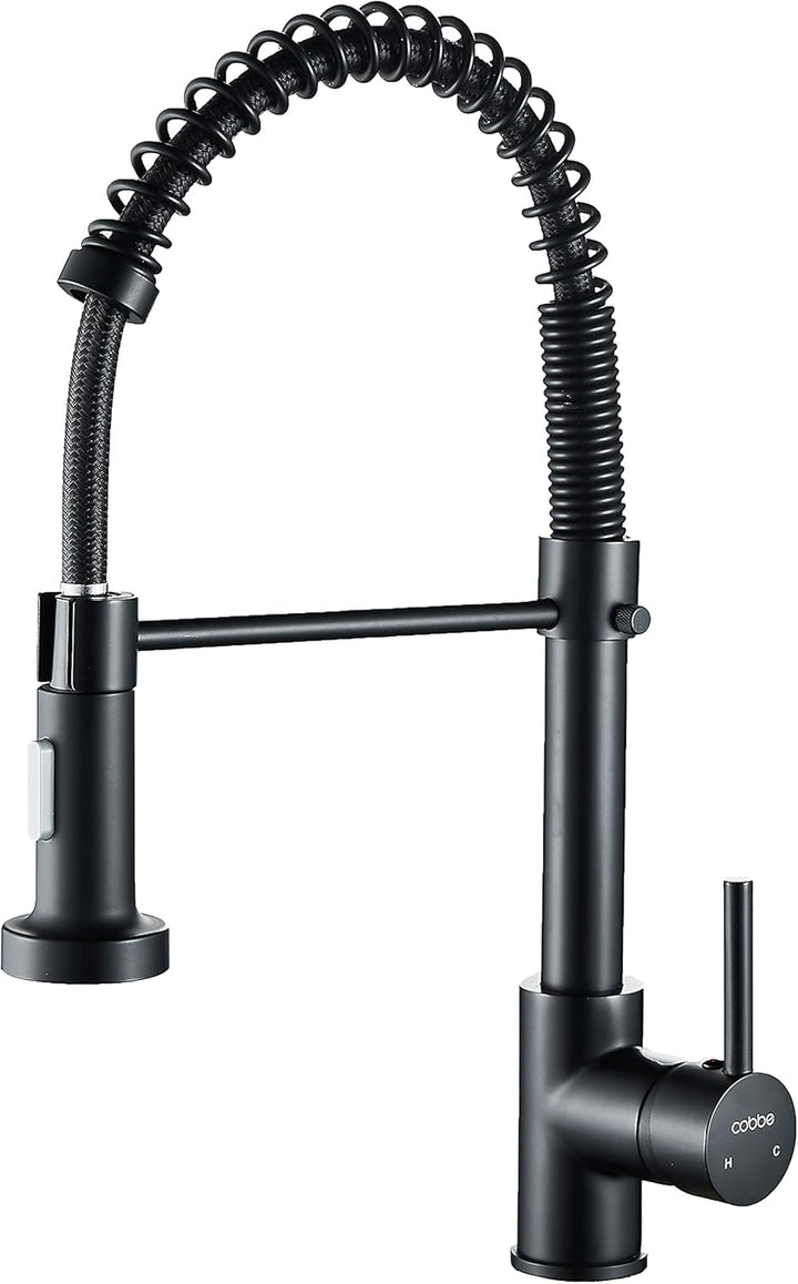 Cobbe Wasserhahn Küche, Spring Küchenarmatur mit Pull Down Sprüher Brause, 2 Sprühfunktionen, 360° D