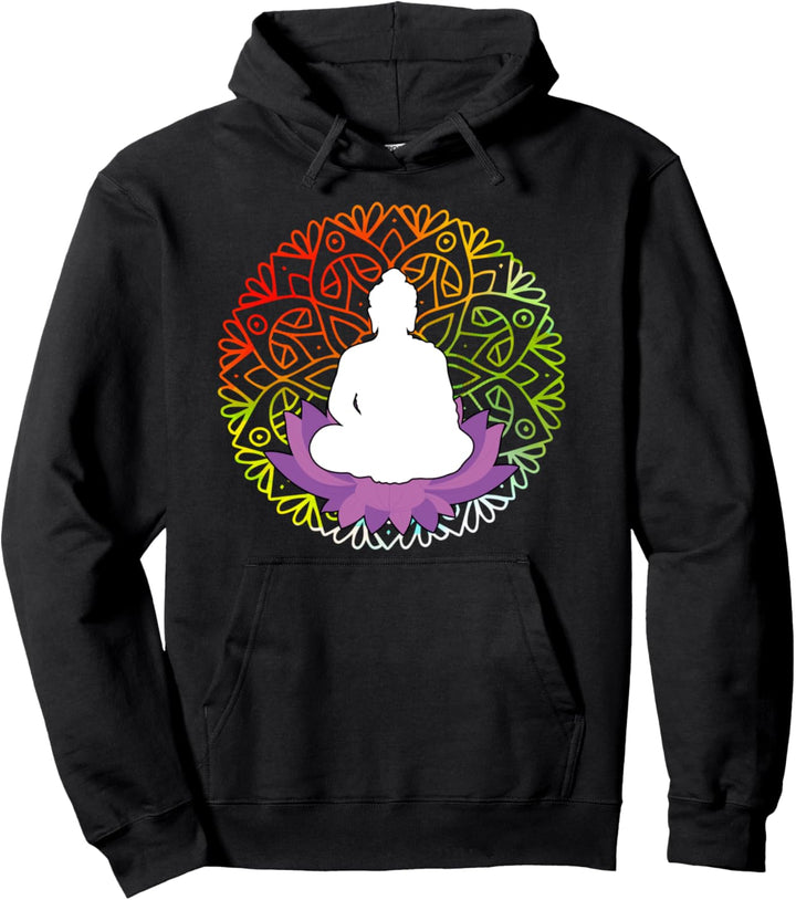 Zen-Buddhistische Meditation Sitzende Lotus Yoga Mandala Dha Pullover Hoodie
