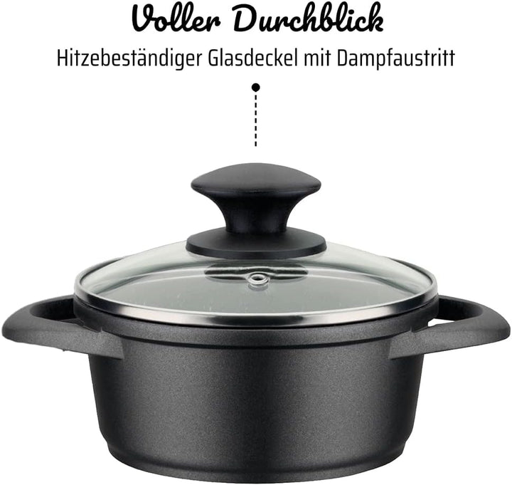 GSW Kochtopf- und Pfannenset Gourmet Granit – hochwertiges Set bestehend aus Töpfen und Pfanne, inkl