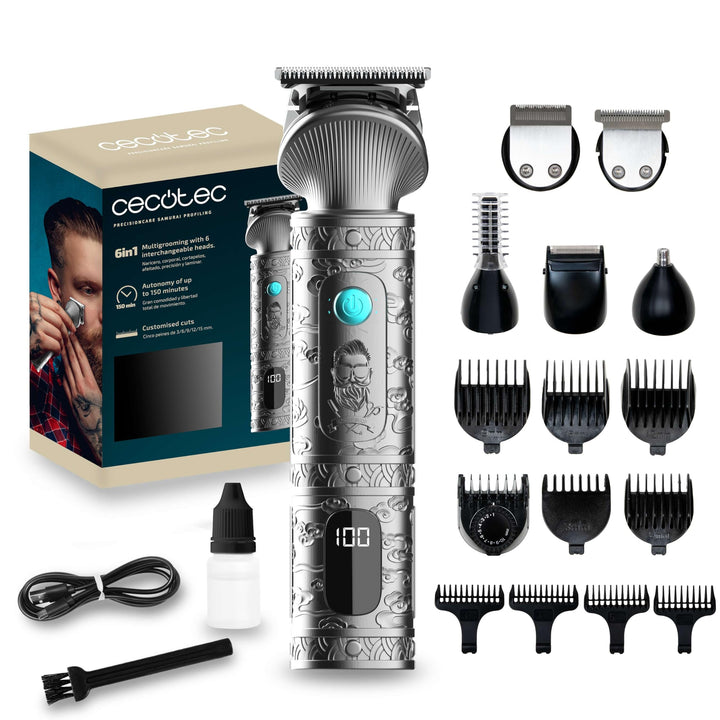 Cecotec Profi-Trimmer Multifunktion Precisioncare Samurai Profiling 6 in 1. Für Nase und Körper, 150