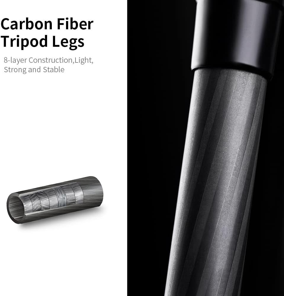 K&F Concept Carbon Stativ Kamera Stativ, kompaktes D254C1(SA254C4) Reisestativ Stativ Kamera, Tripod