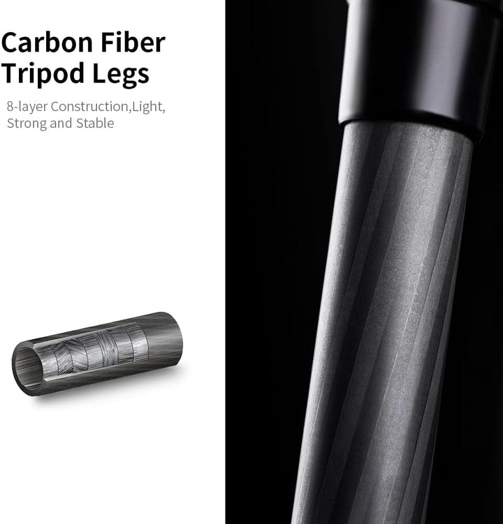 K&F Concept Carbon Stativ Kamera Stativ, kompaktes D254C1(SA254C4) Reisestativ Stativ Kamera, Tripod