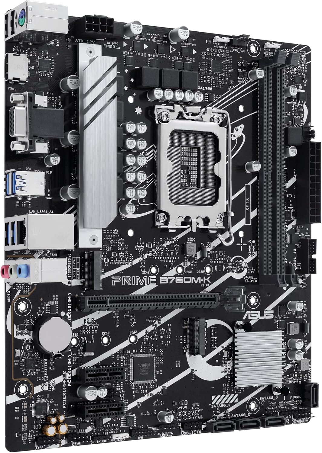 ASUS Prime B760M-K Gaming Mainboard Sockel Intel LGA 1700 (Intel B760, mATX, DDR5 Speicher, 2X PCIe