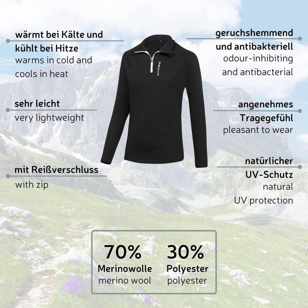 Black Crevice Damen Merino Skirolli I Hochwertiger Merino-Skipullover I Rolli für Damen aus 70% Meri