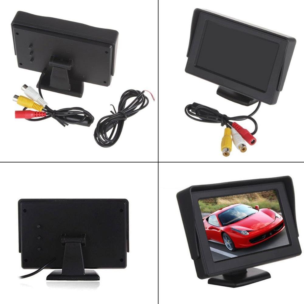 「12mm Objektiv CMOS Rückfahrkamera + 4.3 Zoll TFT LCD Bildschirm Auto Monitor」Bremsleuchte Auto Dach