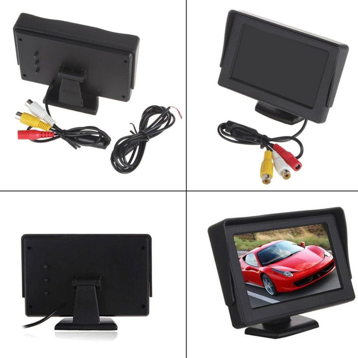 4.3 Zoll TFT LCD Farbdisplay Monitor + Super HD Nachtsicht Rückfahrkamera für Renault Kangoo II 2007