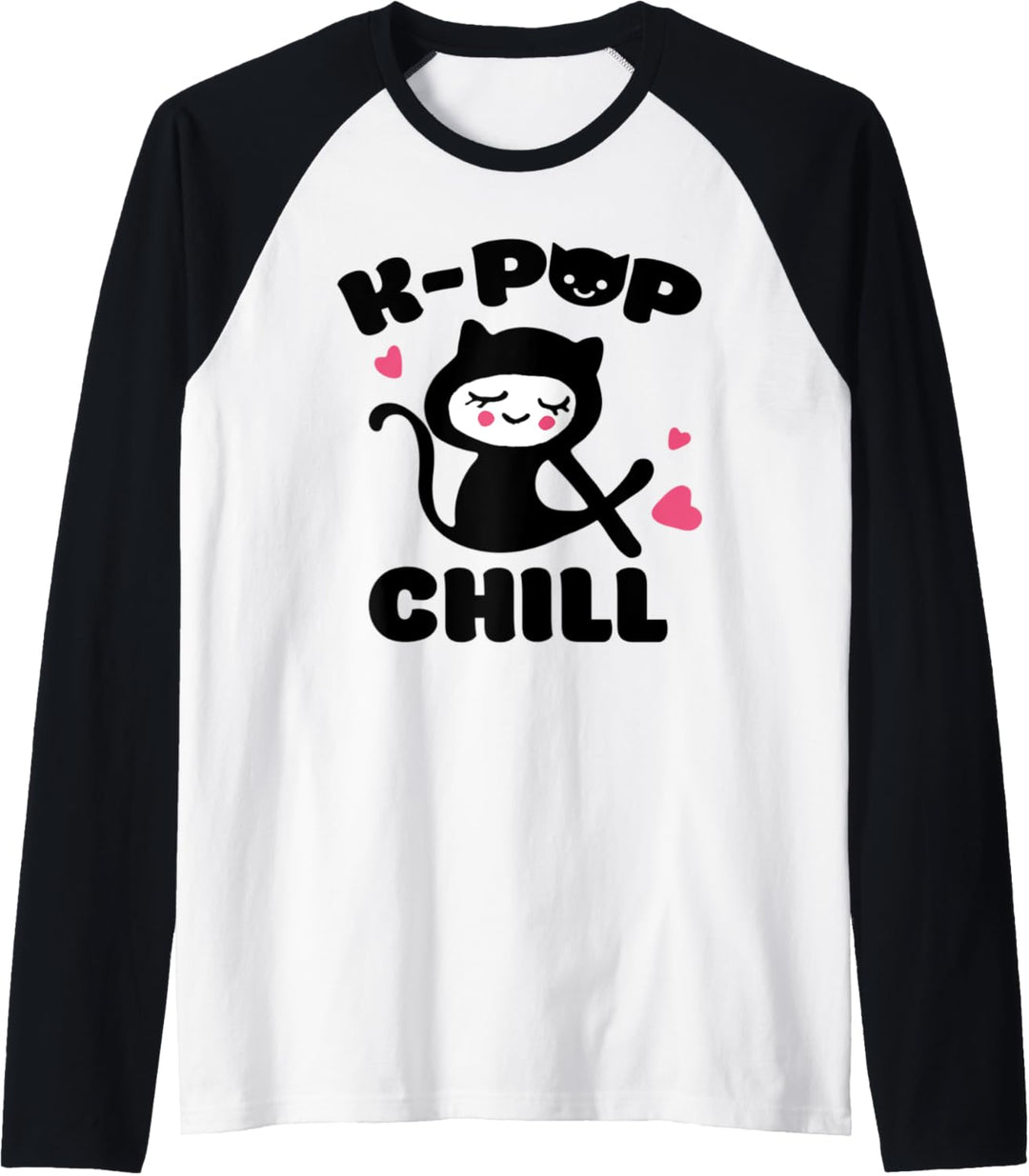 K-Pop and Chill mit niedlicher Kawaii Katze Raglan