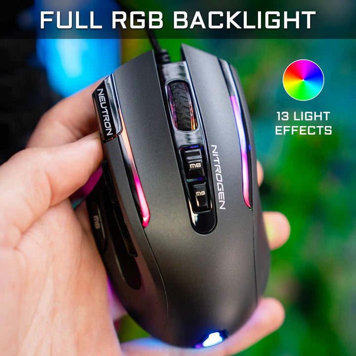 THE G-LAB Kult Nitrogen Neutron Hochpräzise kabelgebundene Gaming-Maus - Optischer Sensor mit 7200 D