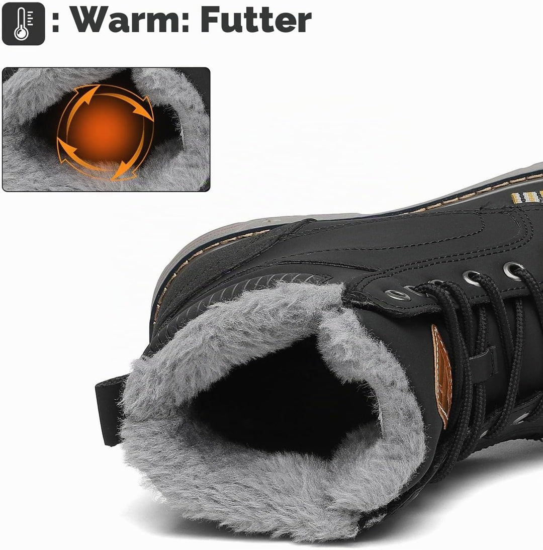 Mishansha Unisex Winterschuhe Winterstiefel mit Warm Gefüttert, Gr. 36-48 37 EU Tinte Schwarz, 37 EU