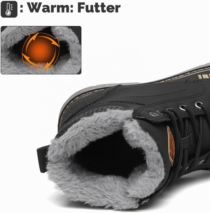 Mishansha Unisex Winterschuhe Winterstiefel mit Warm Gefüttert, Gr. 36-48 37 EU Tinte Schwarz, 37 EU