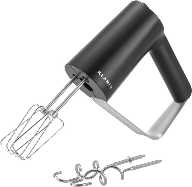 KLAMER Handrührgerät, 500 Watt Handrührer mit Turbostufe, 5 Stufen Handmixer mit Schneebesen, Rührbe