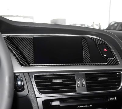 OYDDL Carbon Fiber Auto Mittelkonsole Navigation CD Panel Luftauslass Abdeckung Trim Kompatibel mit