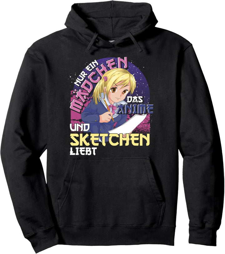 Japanischer Otaku Manga Sketchen Kawaii Anime Mädchen Pullover Hoodie