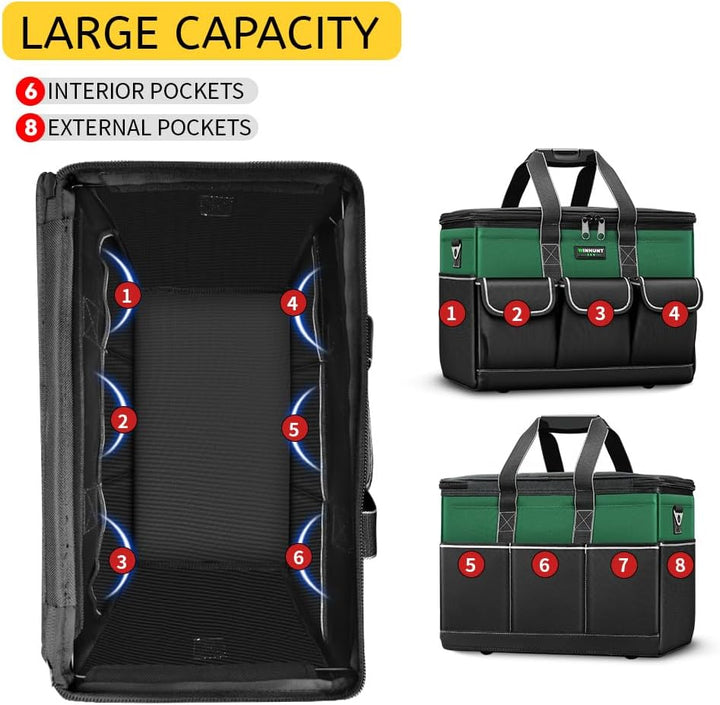 WINHUNT Werkzeugtasche, 14-Zoll Werkzeugtaschen Organizer, Werkzeug Aufbewahrungstasche mit weitem M