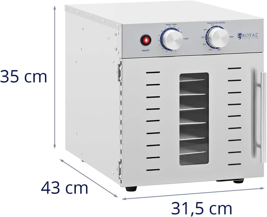 Royal Catering RCDA-800/23S Dörrautomat 800 W 8 Etagen Dörrgerät