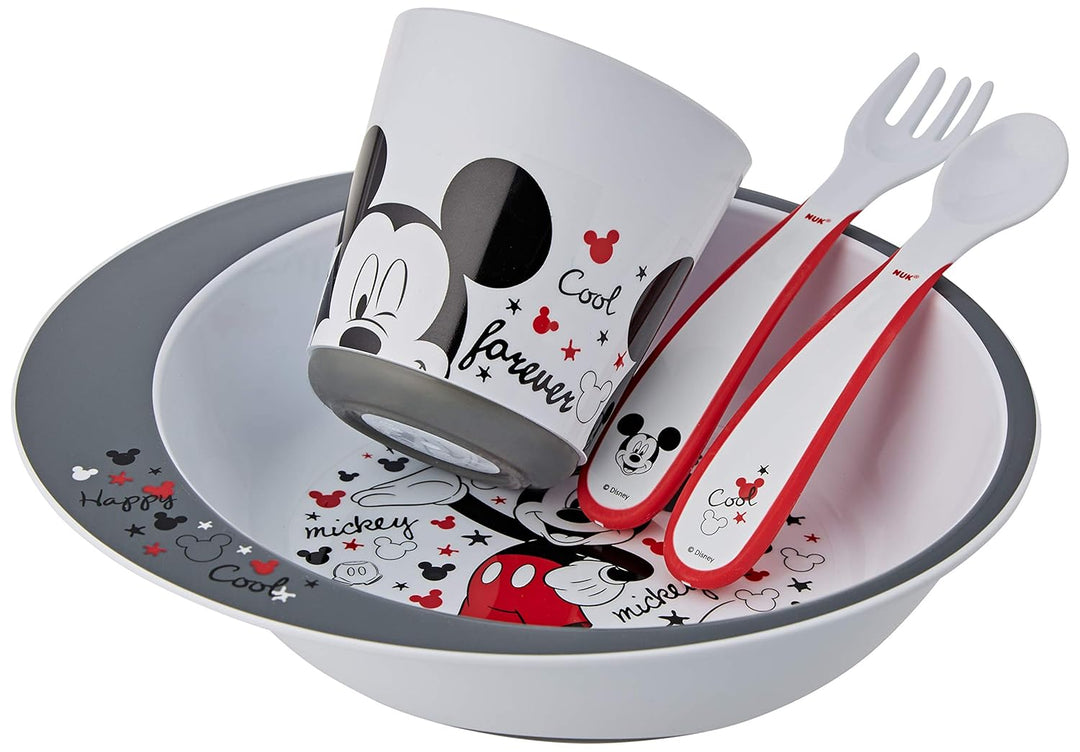 NUK Disney Mickey Maus Esslernset | Geschenkbox | BPA frei | ab 6 Monate Grau, Grau
