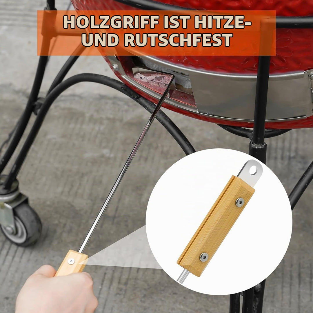 Onlyfire Ascheschieber Ash Tool Passt für Kamado/Keramik Grill Mag Big Green Egg, Kamado Joe, Pit Bo