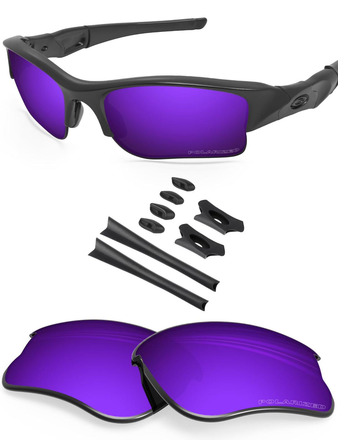 BlazerBuck Anti-salz Polarisierte Ersatzgläser für Oakley Flak Jacket XLJ Kosmisches Lila Polarisier