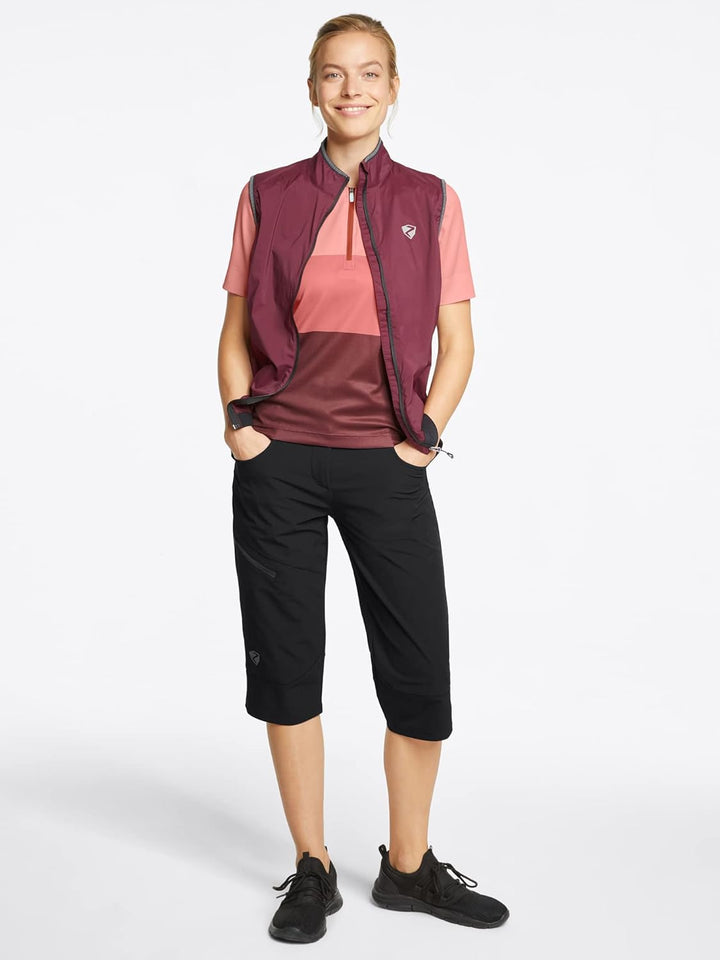 Ziener Damen Outdoor-Shorts/Rad- / Wander-Hose - atmungsaktiv,schnelltrocknend,elastisch,3/4,Knielan