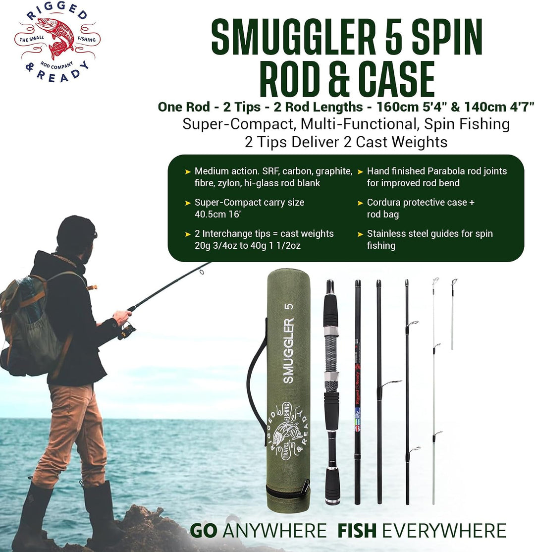 Smuggler Series Reise-Angelrute und Koffer (Smuggler 5,6,7 und Max) – Nano-Carbon-Angelrute für Spin