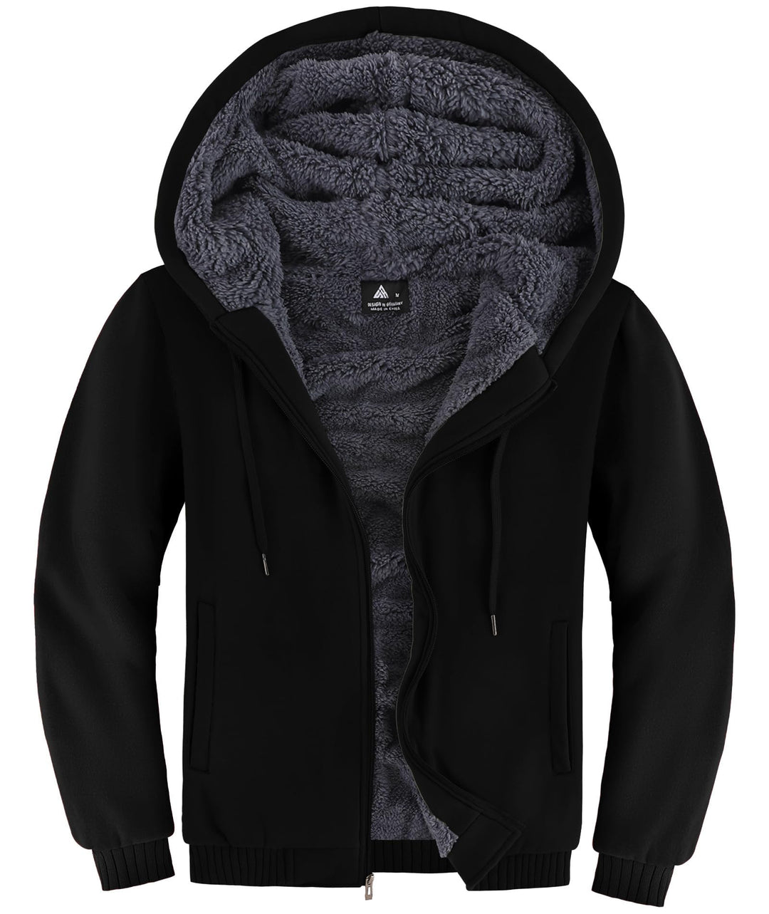 SwissWell Herren Fleecejacke Full Zip Kapuzenjacke Winter Sweatjacke mit Kapuze Gefütterte Hoodie Mä