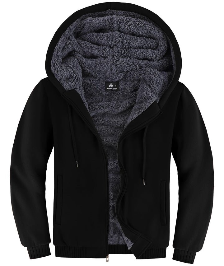 SwissWell Herren Fleecejacke Full Zip Kapuzenjacke Winter Sweatjacke mit Kapuze Gefütterte Hoodie Mä