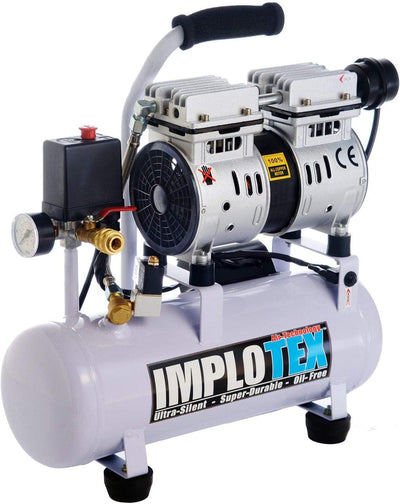 IMPLOTEX 480W Silent Flüsterkompressor Druckluftkompressor nur 48dB leise ölfrei flüster Kompressor