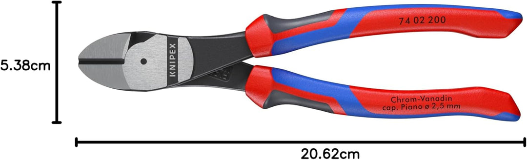 Knipex Kraft-Seitenschneider schwarz atramentiert, mit Mehrkomponenten-Hüllen 200 mm 74 02 200 atram