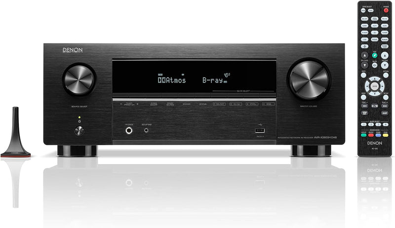 Denon AVR-X2800HDAB 7.2-Kanal AV-Receiver, HiFi Verstärker mit Dolby Atmos, DTS:X, 6 HDMI Eingängen