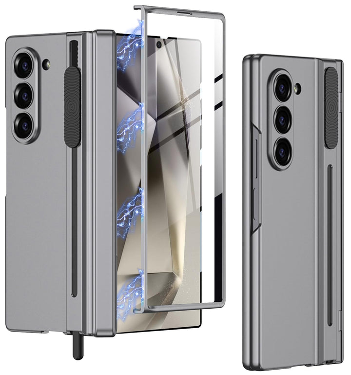 Miimall Kompatibel mit Samsung Galaxy Z Fold 6 Hülle mit S-Pen Slot+Scharnierschutz, HD Displayschut
